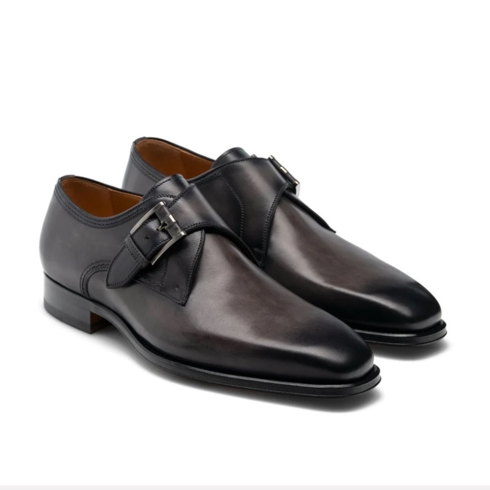 MAGNANNI men 
Single Monkstrap Dress Shoes SIZE 8
$375 NEW 
Color:BURNISHED GREY